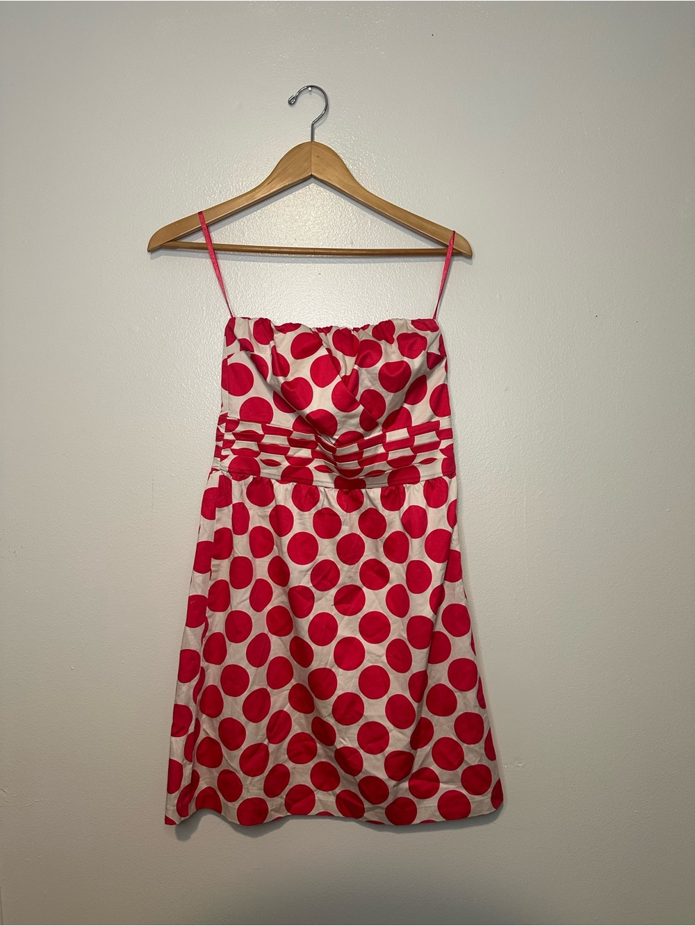 The Limited Strapless Polka Dot Dress Pink Ivory Party Cocktail Summer Sz 4 NWT
